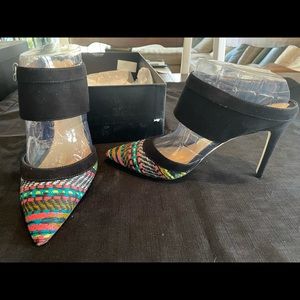 Black Suede Multi Color Shoe